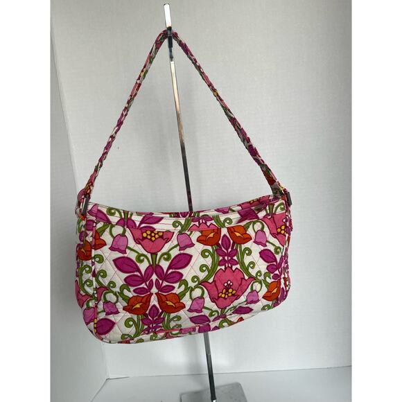 Vera Bradley Pink and Orange Floral RETIRED Lilli Bell Small Shoulder Bag - Picture 5 of 9